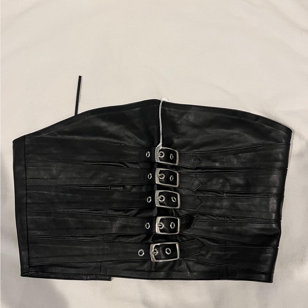 Black Leather Corset top
